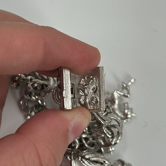 Monet silver tone charm bracelet - Picture 7 of 10